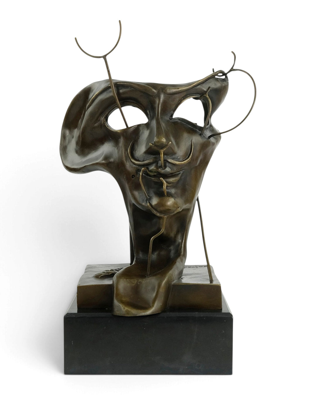 Escultura de bronce de Autorretrato blando inspirado en Salvador Dalí 
