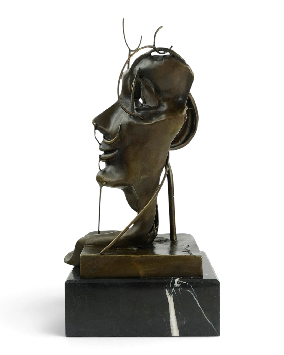 Escultura de bronce de Autorretrato blando inspirado en Salvador Dalí 