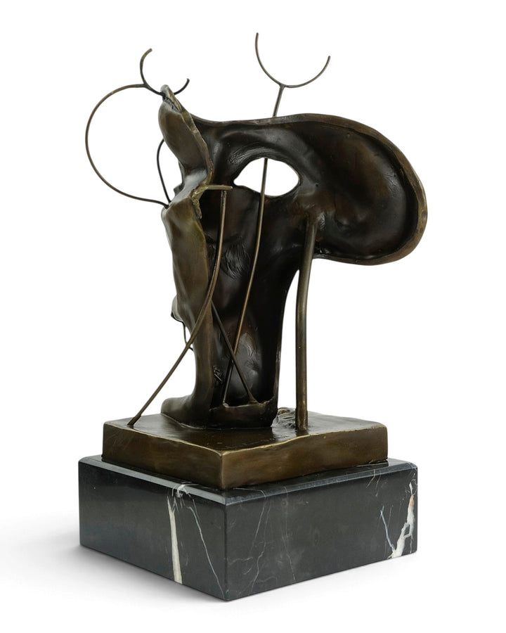 Escultura de bronce de Autorretrato blando inspirado en Salvador Dalí 