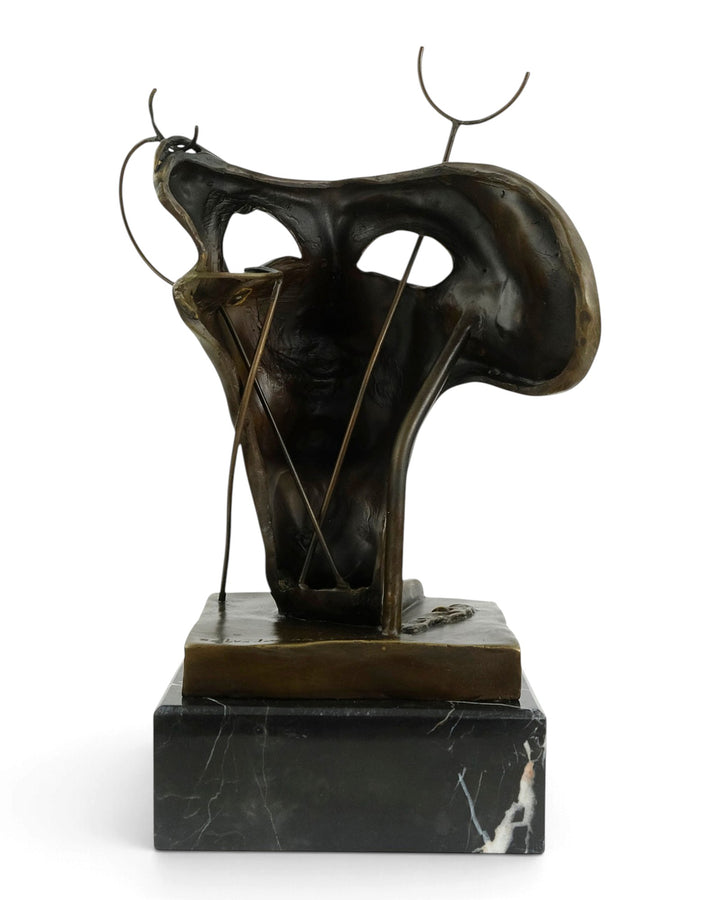 Escultura de bronce de Autorretrato blando inspirado en Salvador Dalí 