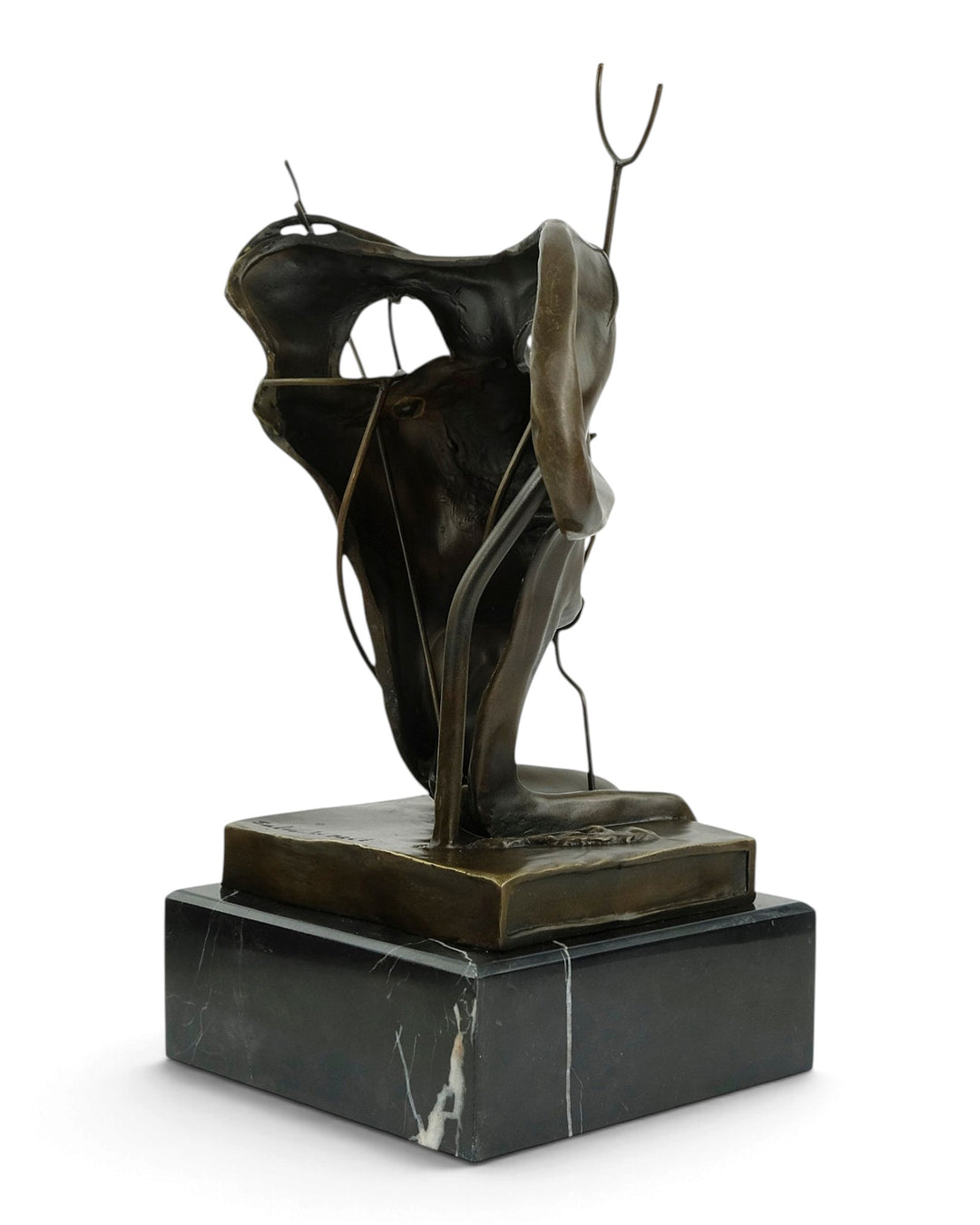 Escultura de bronce de Autorretrato blando inspirado en Salvador Dalí 