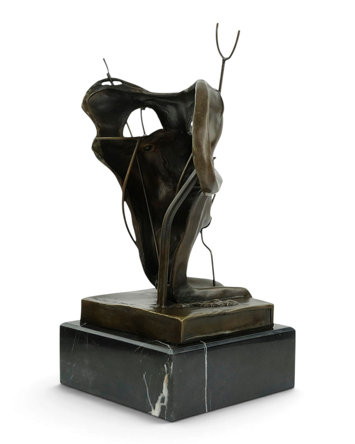 Escultura de bronce de Autorretrato blando inspirado en Salvador Dalí 