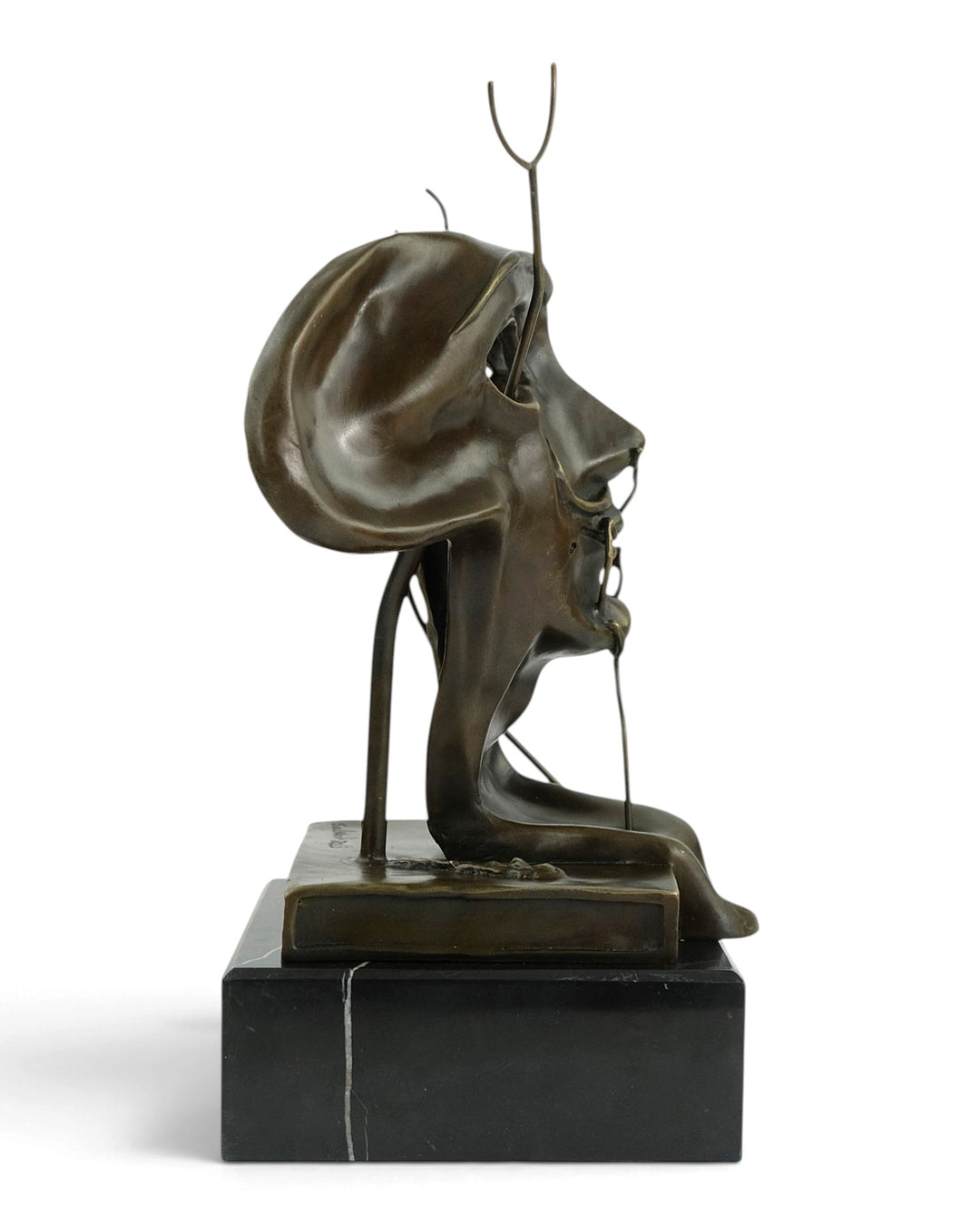 Escultura de bronce de Autorretrato blando inspirado en Salvador Dalí 