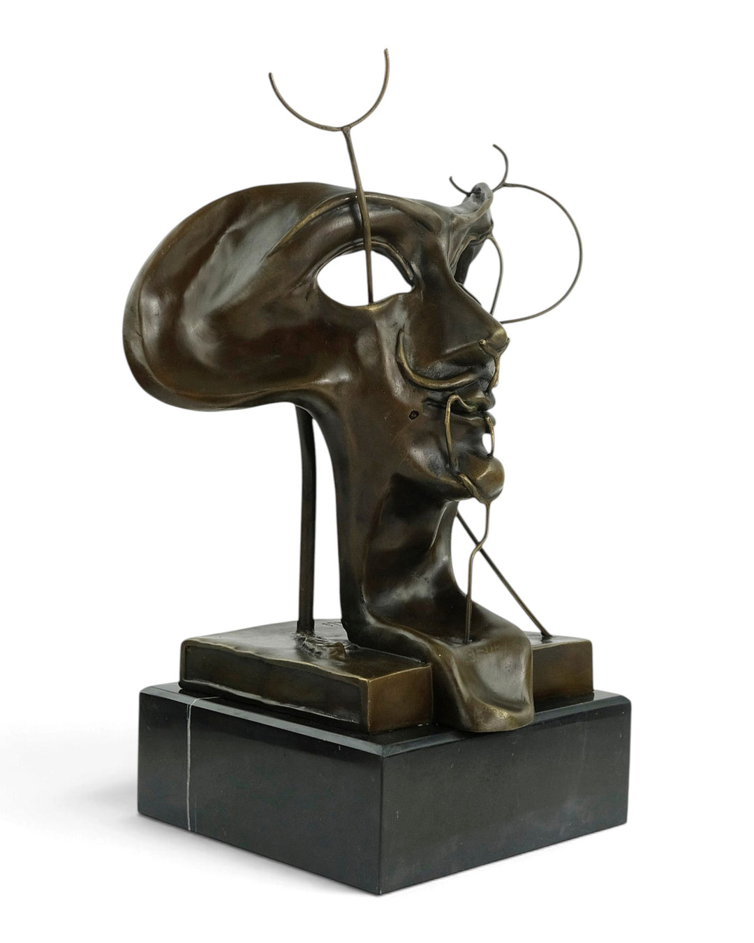 Escultura de bronce de Autorretrato blando inspirado en Salvador Dalí 