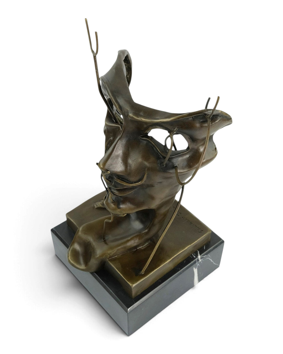 Escultura de bronce de Autorretrato blando inspirado en Salvador Dalí 