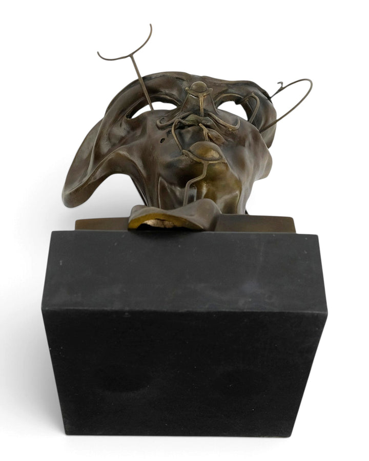 Escultura de bronce de Autorretrato blando inspirado en Salvador Dalí 