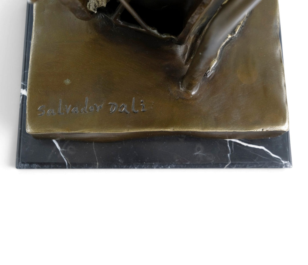 Escultura de bronce de Autorretrato blando inspirado en Salvador Dalí 