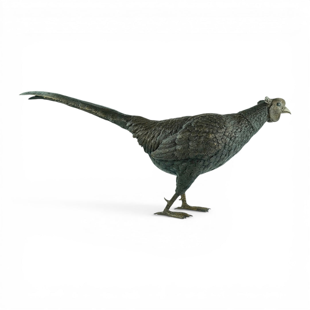 Bronzen beeld van een fazant (levensgroot)
