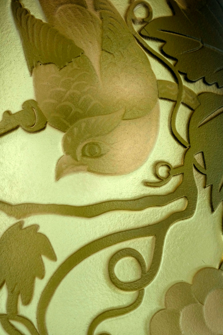 Cameo glass vase with grapevine decoration