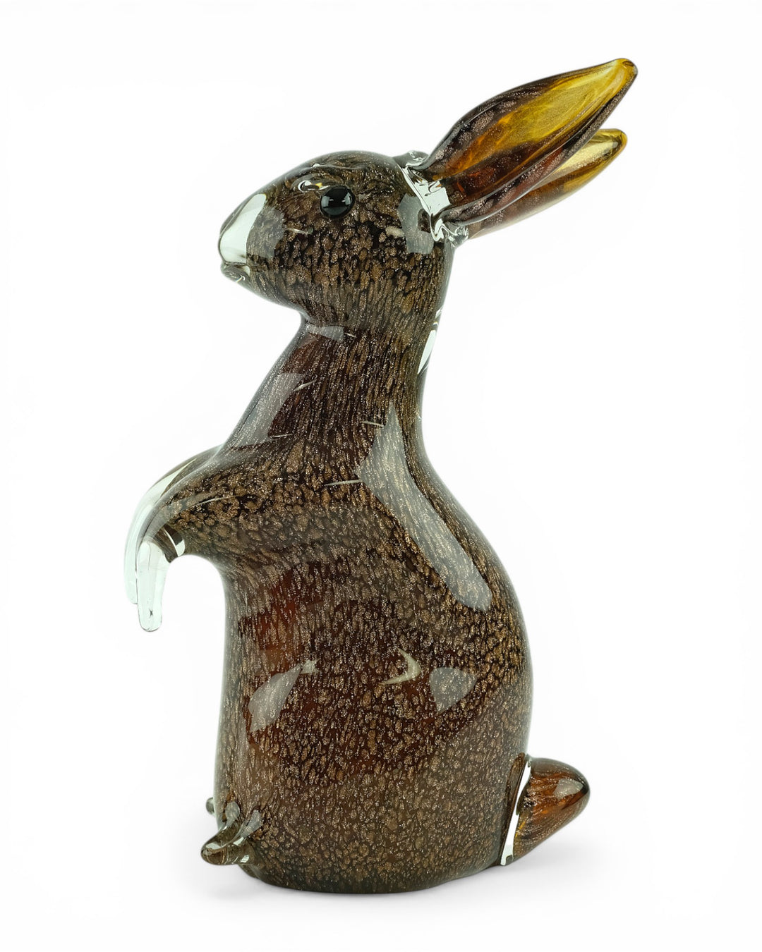 Escultura de cristal de un conejo sentado