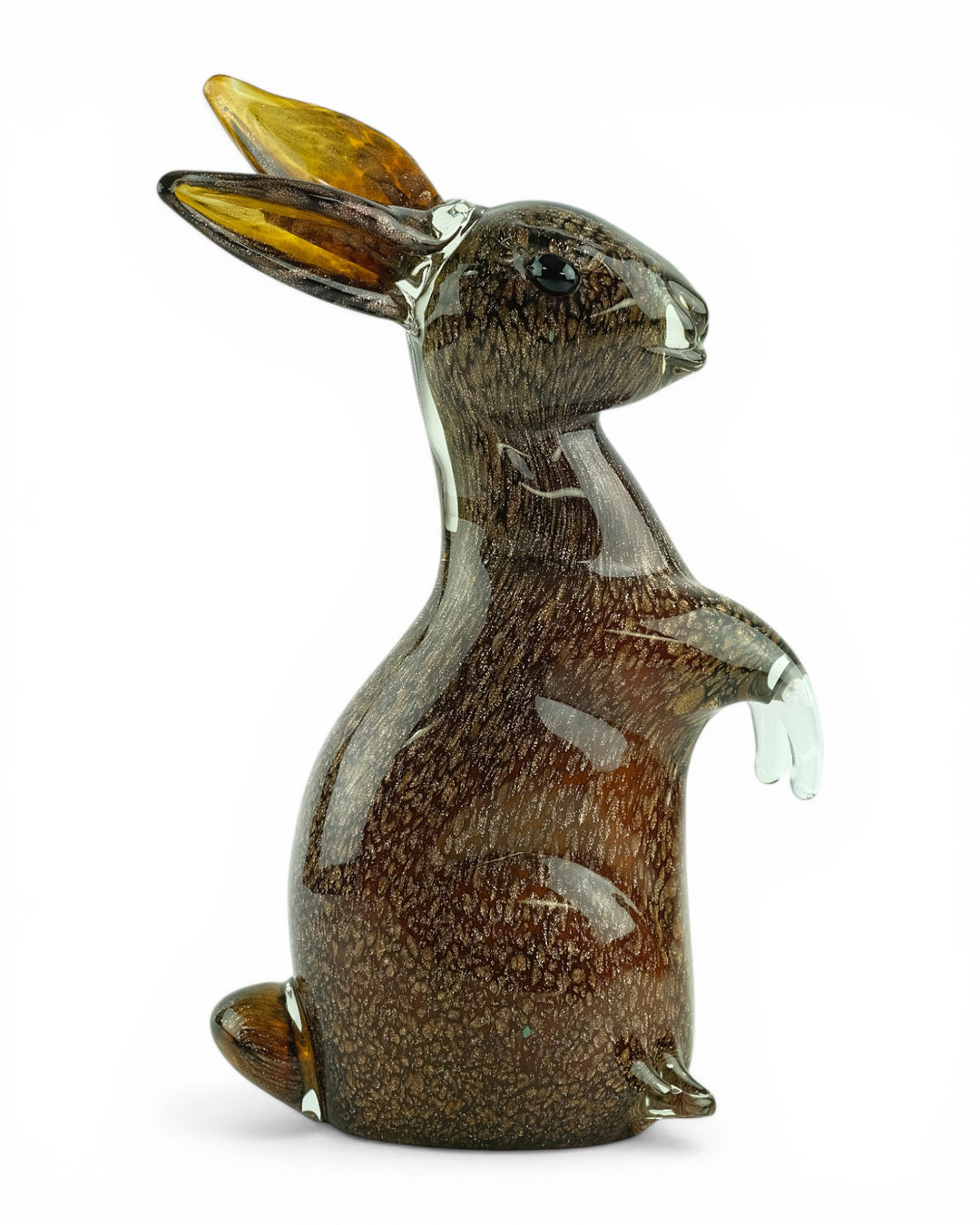 Escultura de cristal de un conejo sentado
