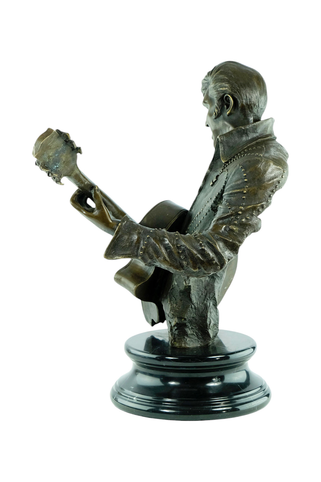 Large bronze sculpture of Elvis Presley with his guitar