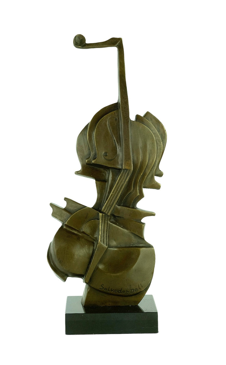 Abstract bronze sculpture of a violin after Salvador Dali