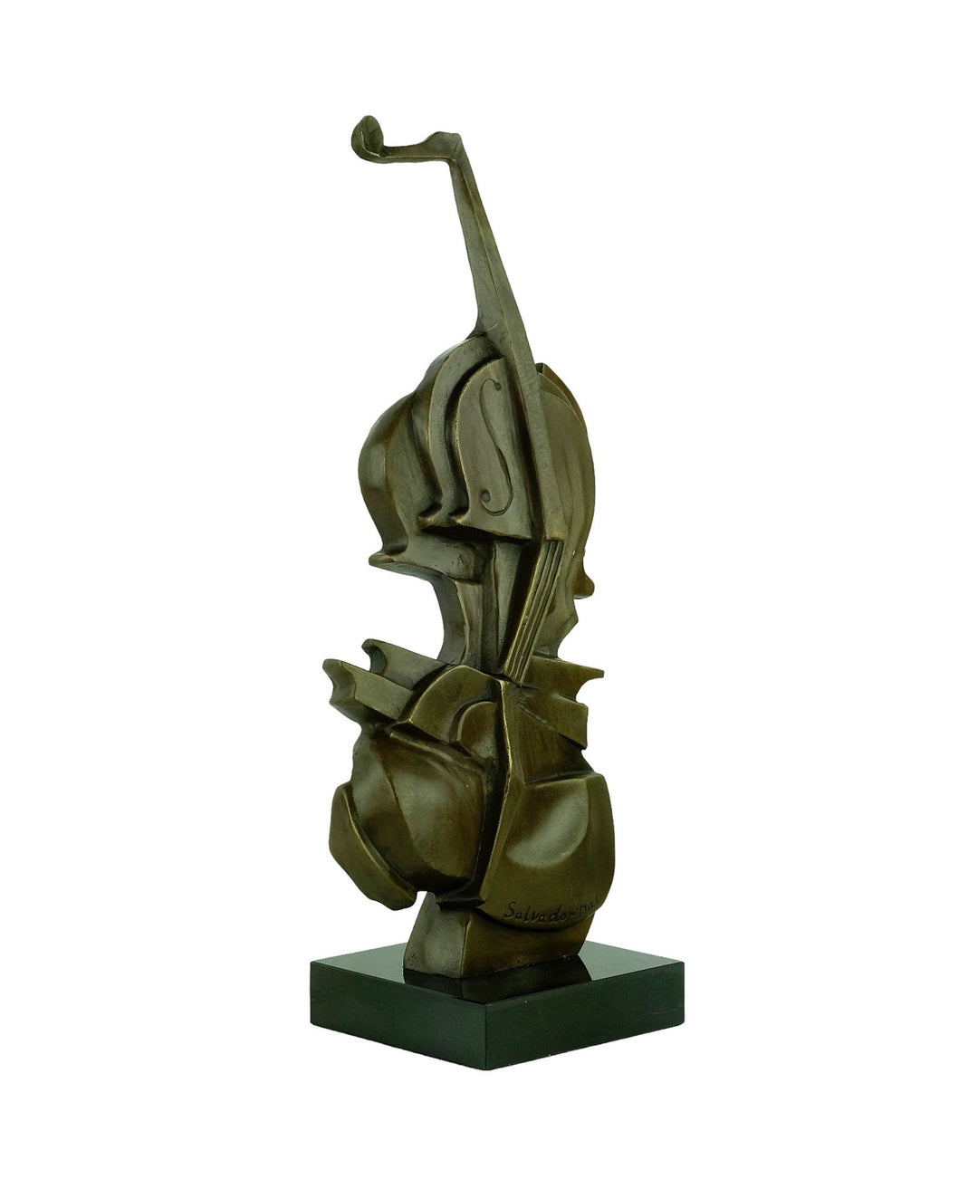 Abstract bronze sculpture of a violin after Salvador Dali