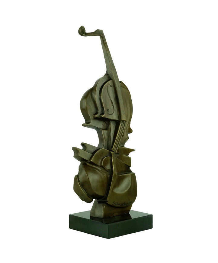 Abstract bronze sculpture of a violin after Salvador Dali