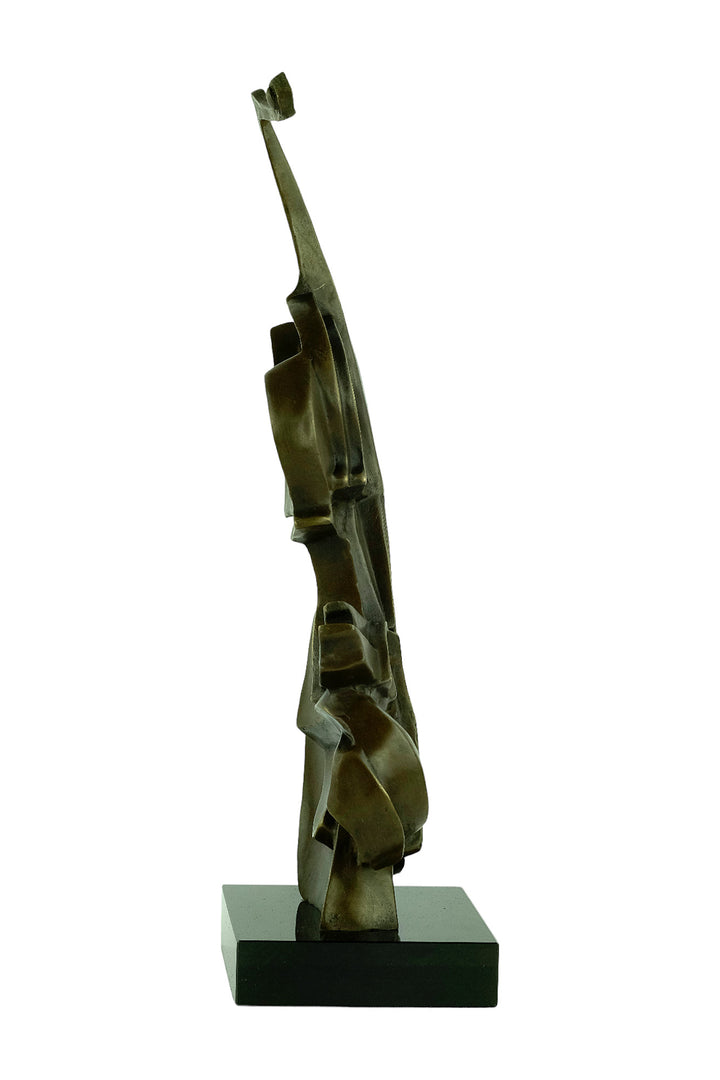 Abstract bronze sculpture of a violin after Salvador Dali