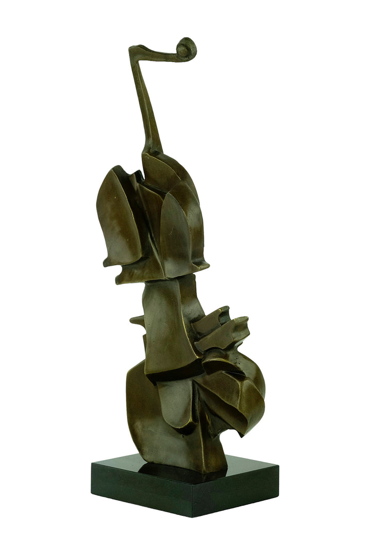 Abstract bronze sculpture of a violin after Salvador Dali