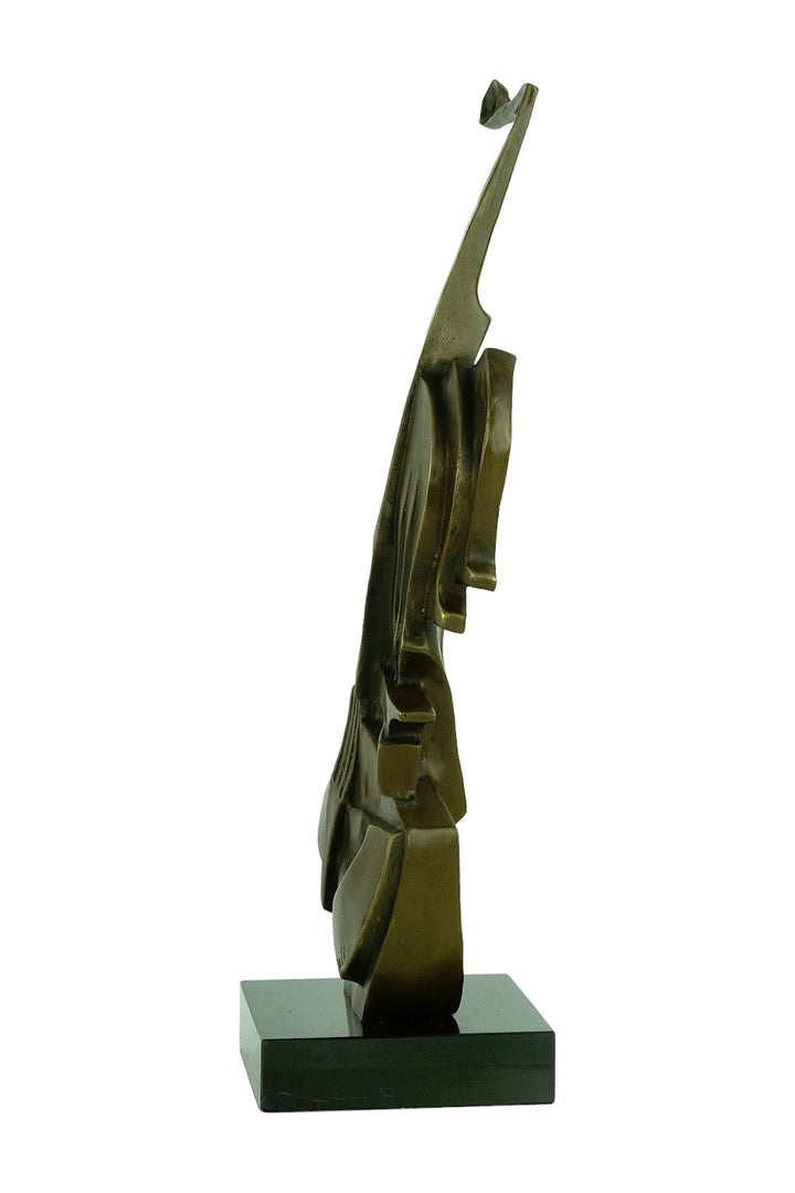 Abstract bronze sculpture of a violin after Salvador Dali