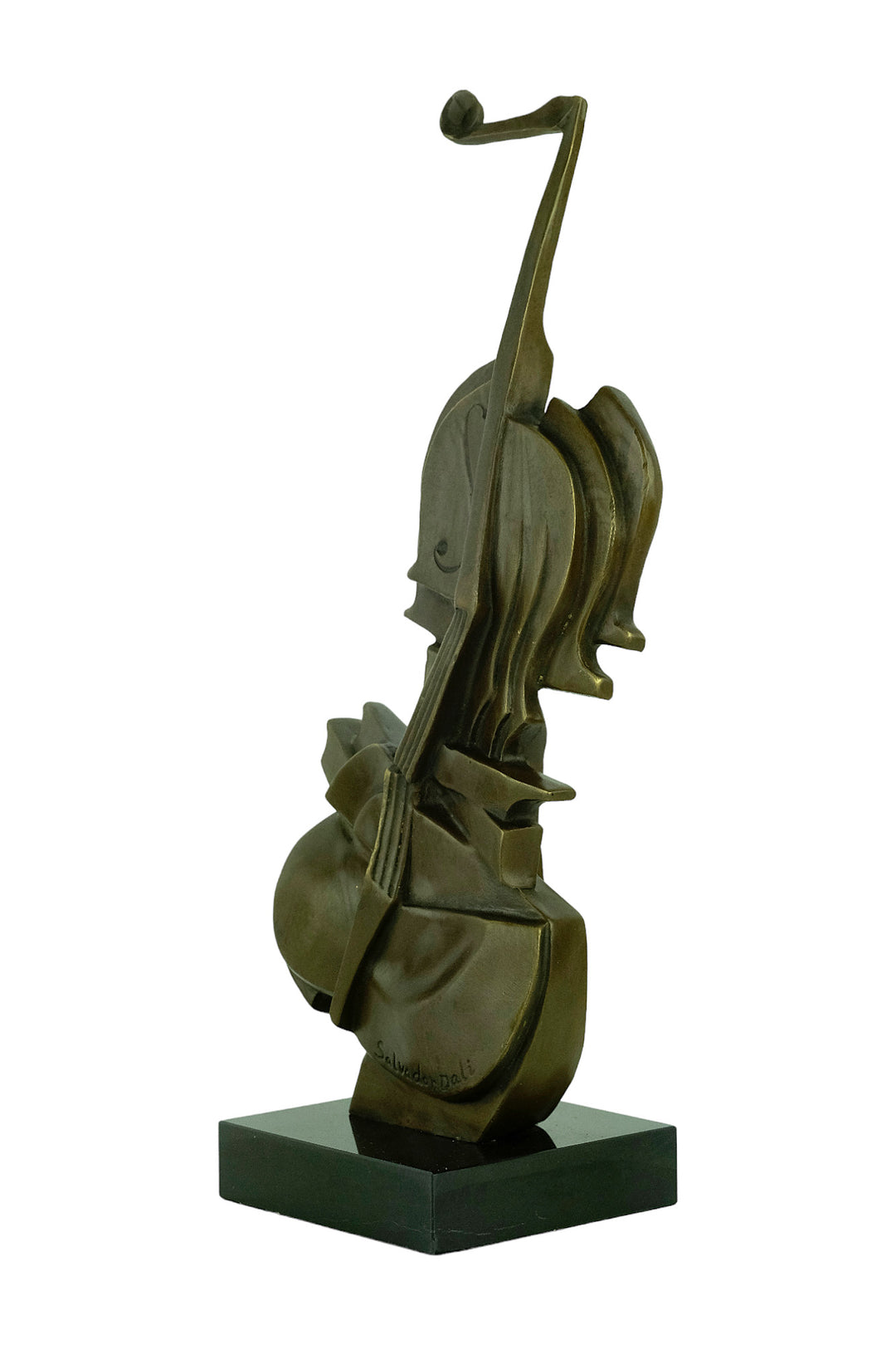 Abstract bronze sculpture of a violin after Salvador Dali