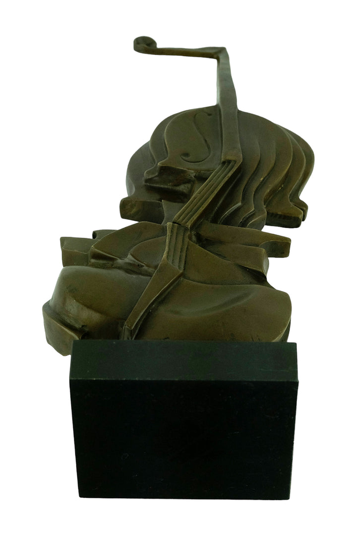 Abstract bronze sculpture of a violin after Salvador Dali