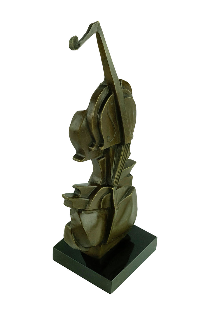 Abstract bronze sculpture of a violin after Salvador Dali