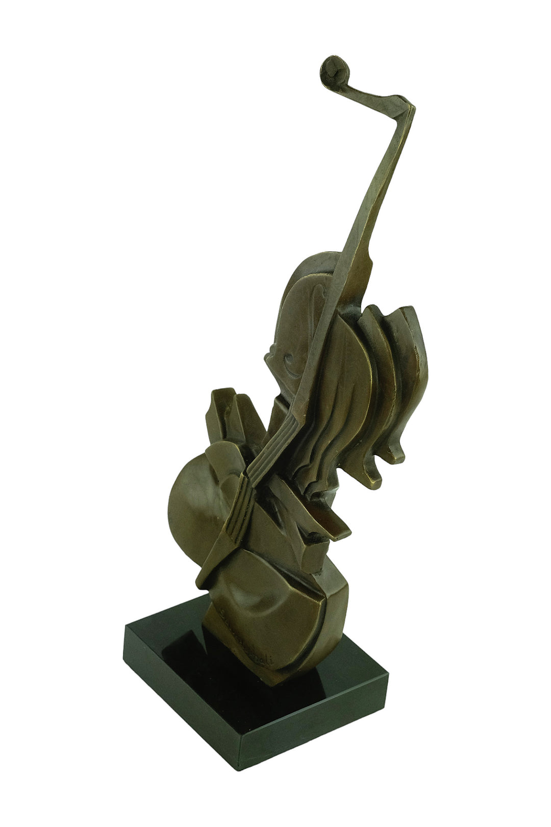 Abstract bronze sculpture of a violin after Salvador Dali