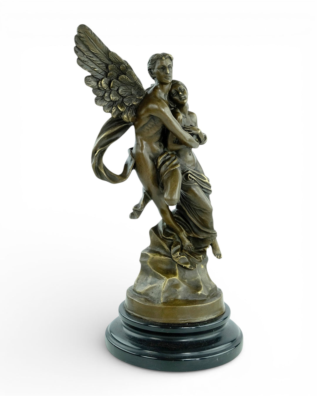 Bronzen beeld van Cupido en Psyche