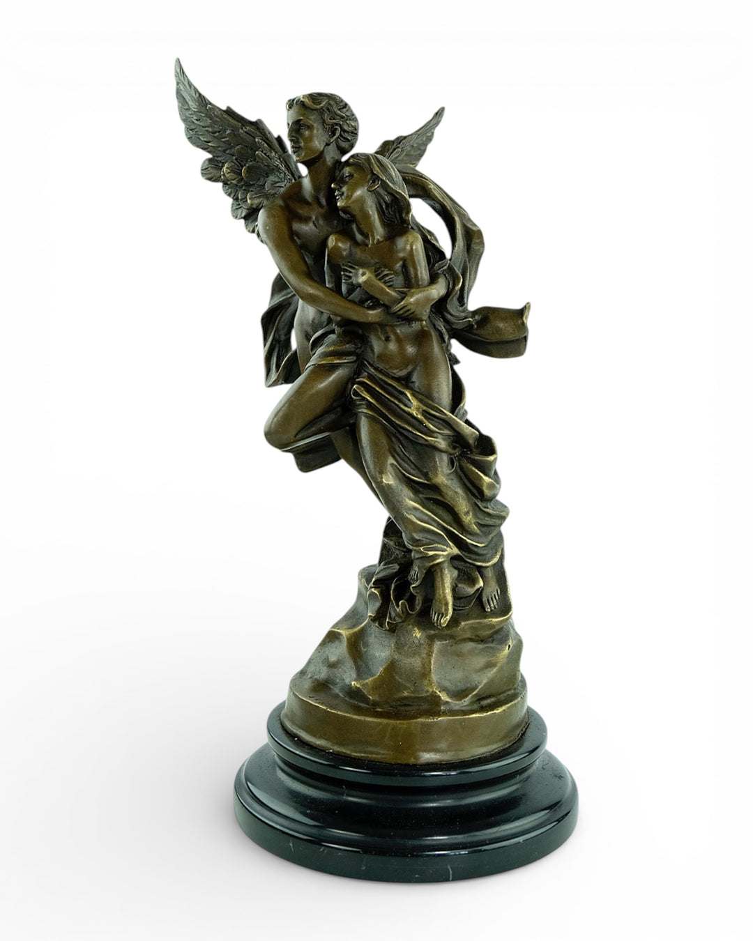 Bronzen beeld van Cupido en Psyche