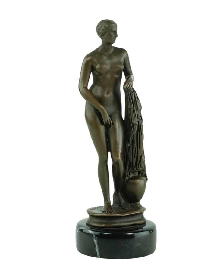 Bronze sculpture of a bathing female