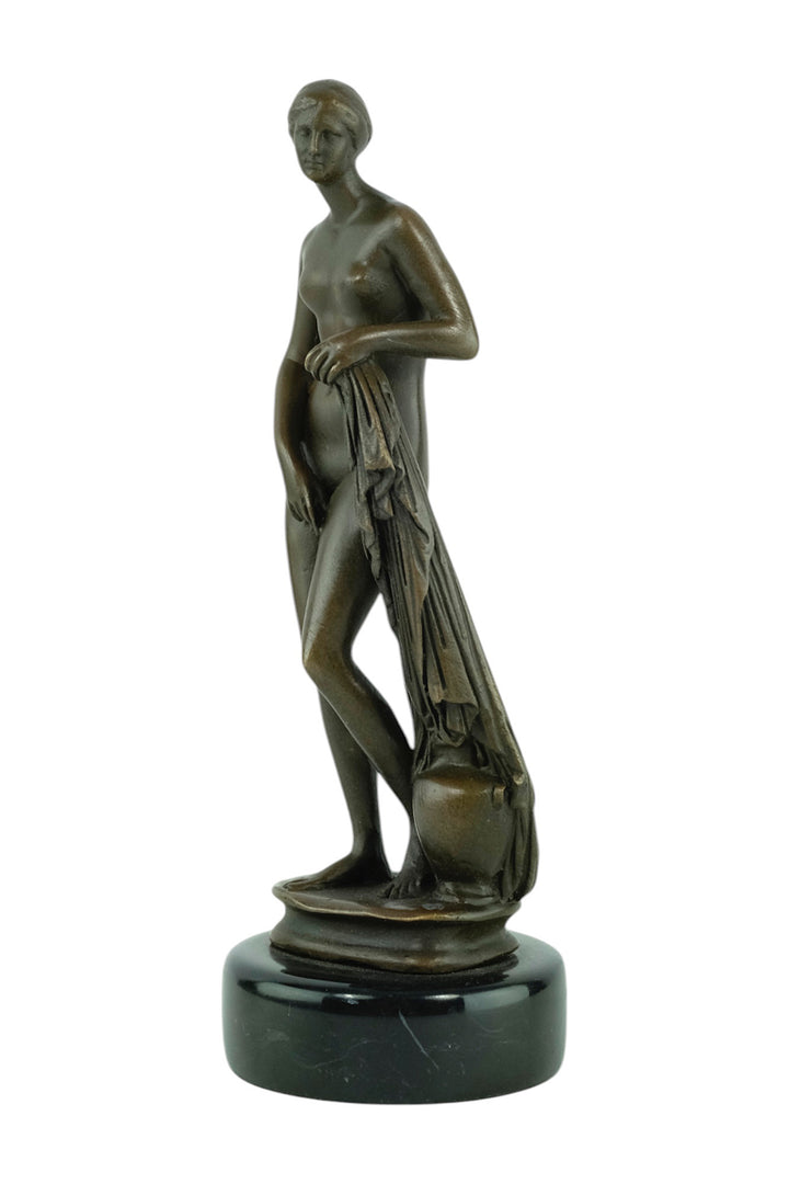 Bronze sculpture of a bathing female