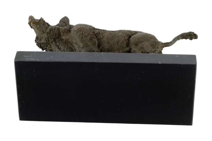 Bronze sculpture of a standing wild boar