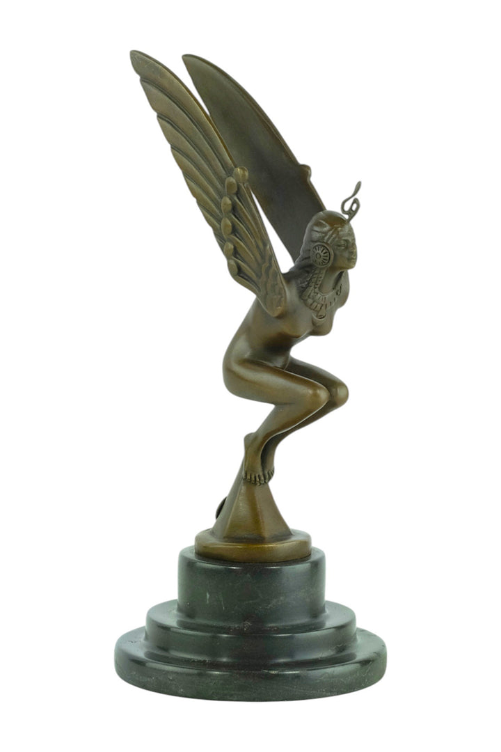 Bronze sculpture of a winged Egyptian female - Art Deco style car mascot