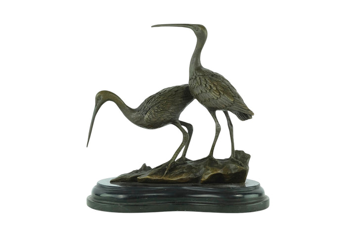Bronze sculpture of two black-tailed godwits