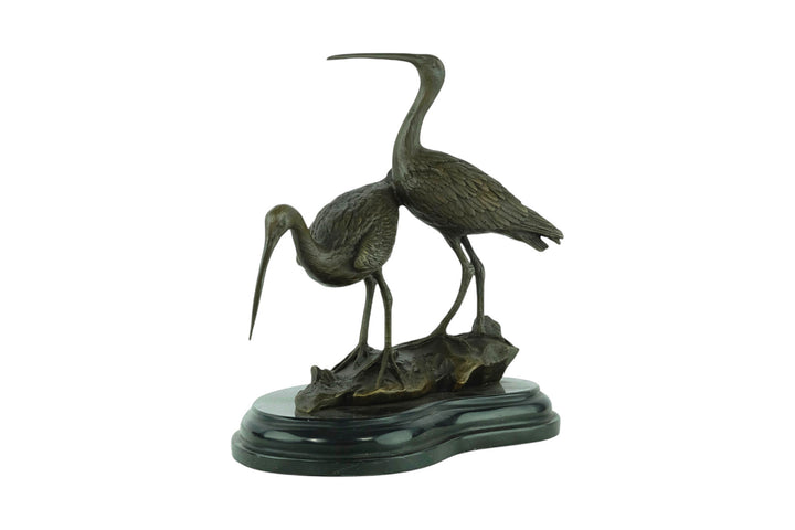 Bronze sculpture of two black-tailed godwits