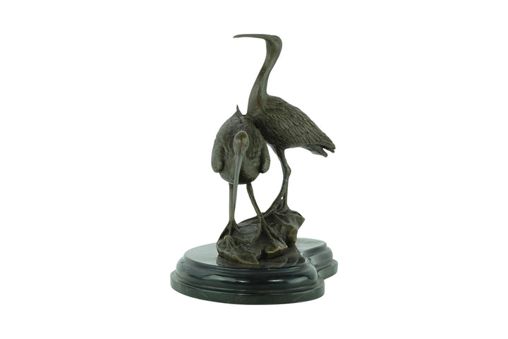 Bronze sculpture of two black-tailed godwits