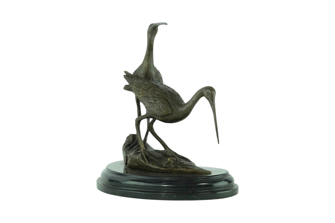 Bronze sculpture of two black-tailed godwits