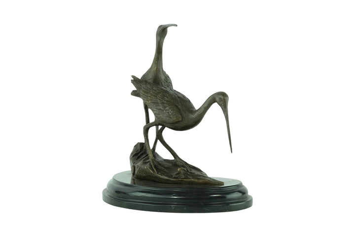 Bronze sculpture of two black-tailed godwits