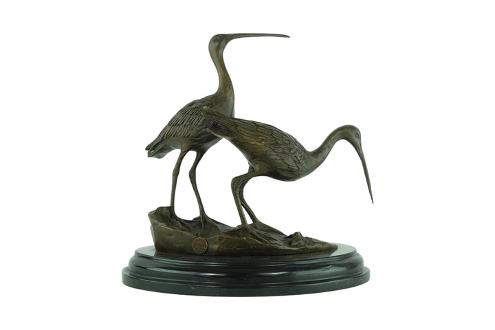 Bronze sculpture of two black-tailed godwits