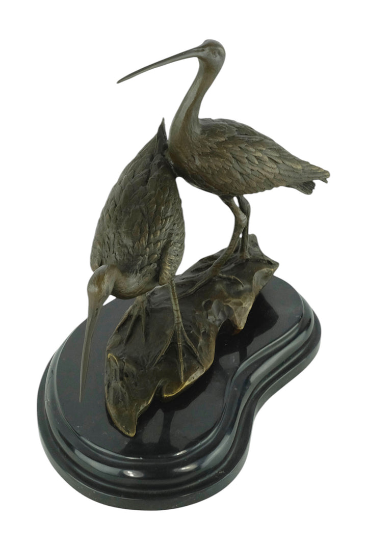 Bronze sculpture of two black-tailed godwits