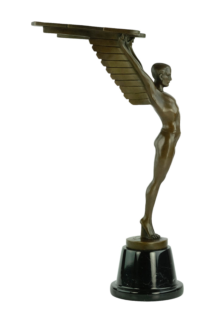 Bronze sculpture of a winged Icarus after Otto Schmidt-Hofer
