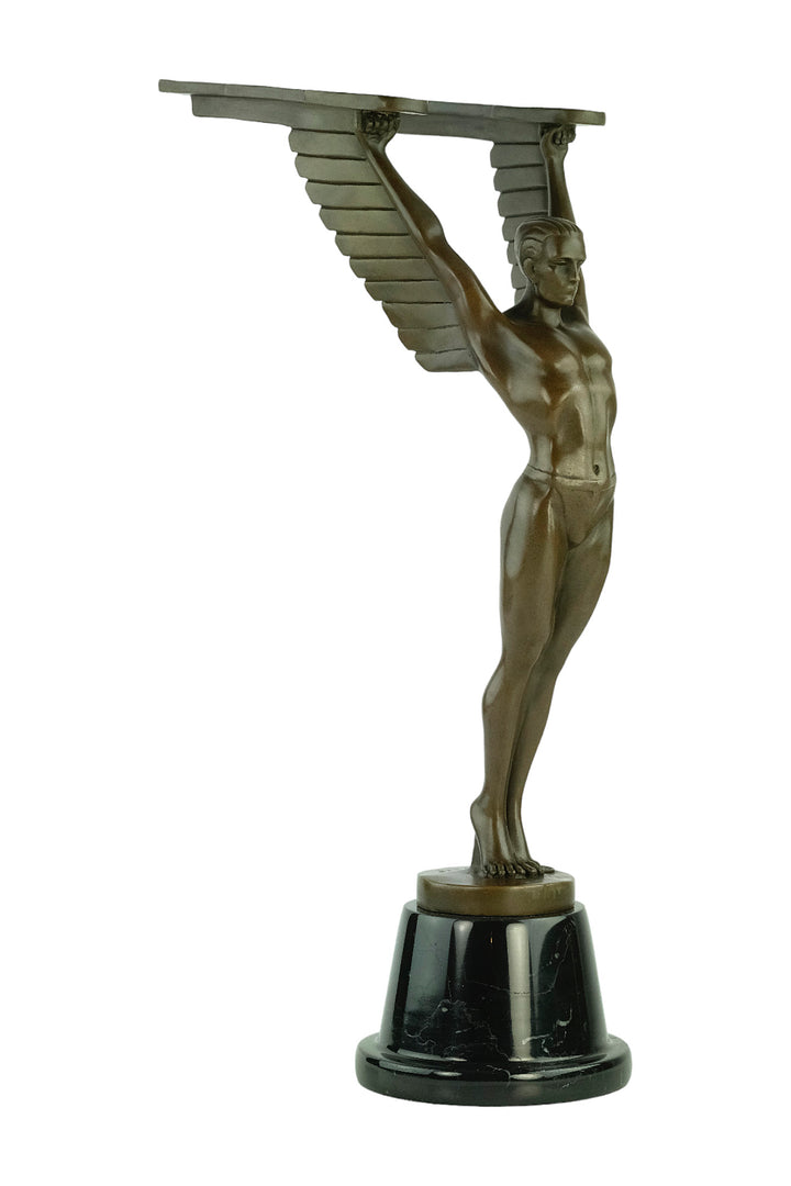 Bronze sculpture of a winged Icarus after Otto Schmidt-Hofer