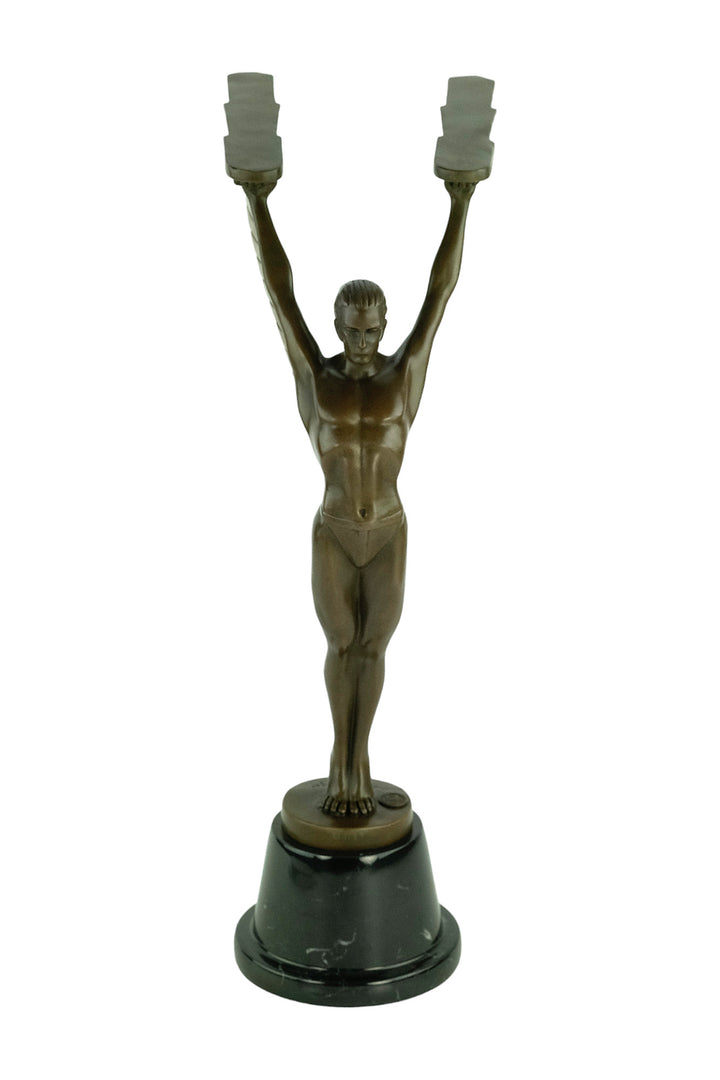 Bronze sculpture of a winged Icarus after Otto Schmidt-Hofer