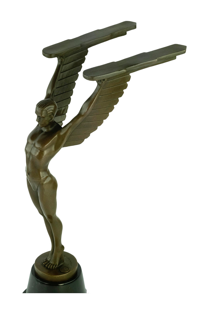 Bronze sculpture of a winged Icarus after Otto Schmidt-Hofer