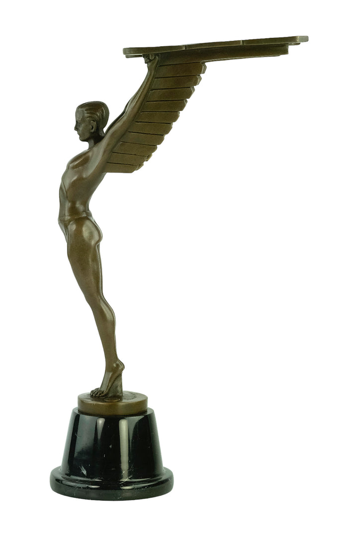 Bronze sculpture of a winged Icarus after Otto Schmidt-Hofer