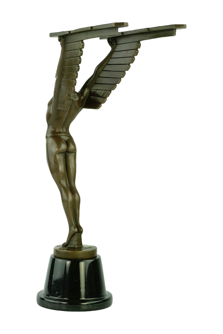 Bronze sculpture of a winged Icarus after Otto Schmidt-Hofer