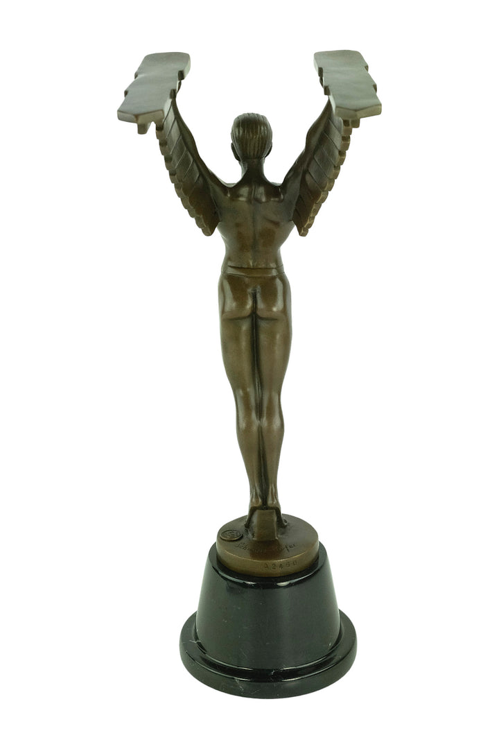 Bronze sculpture of a winged Icarus after Otto Schmidt-Hofer