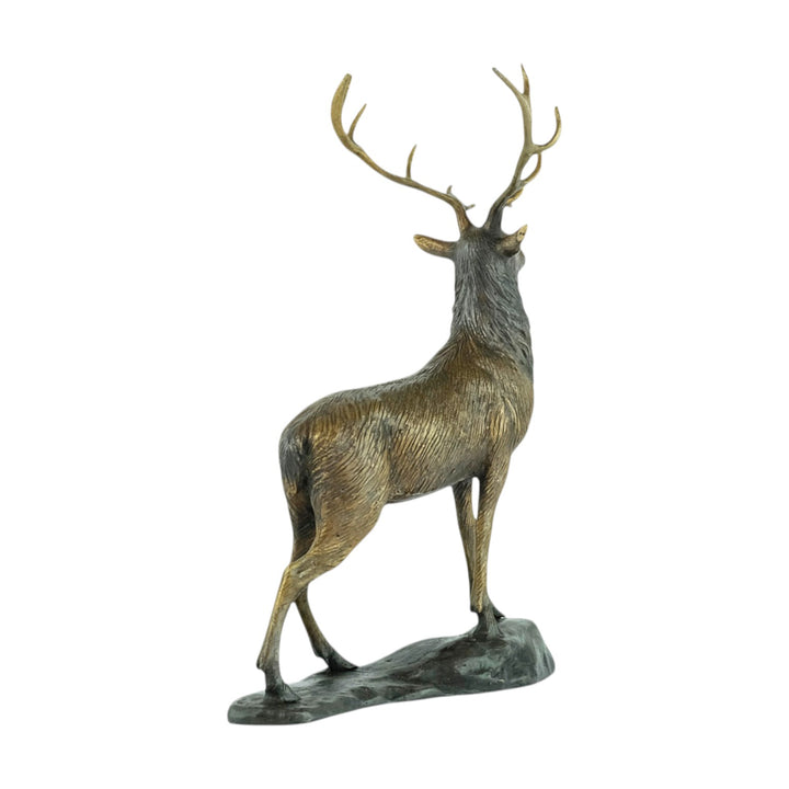 Bronze sculpture of a standing stag