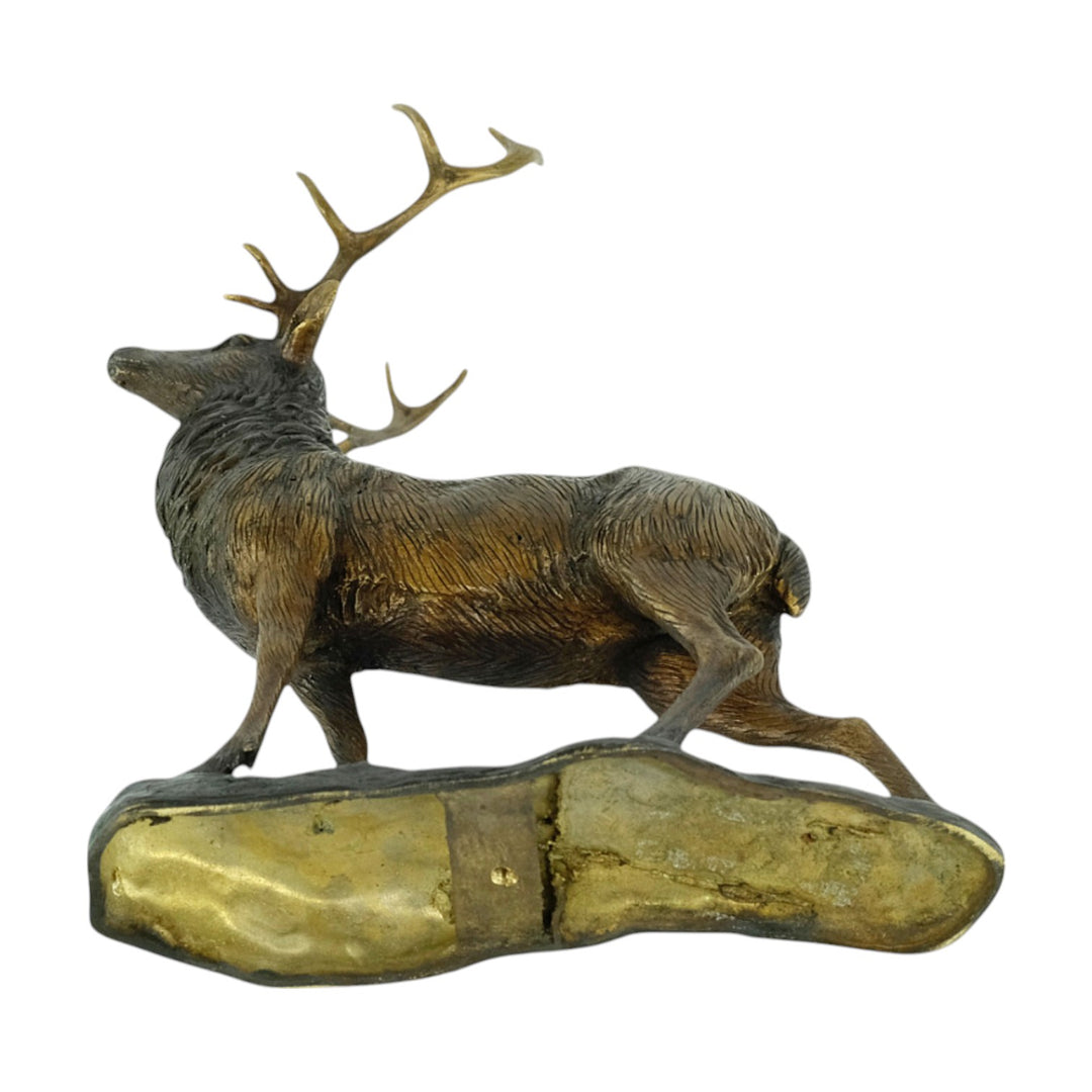 Bronze sculpture of a standing stag