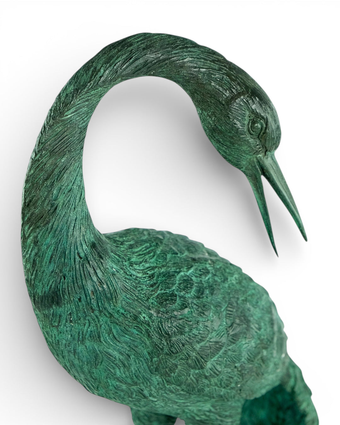 Paar bronzen kraanvogel beelden