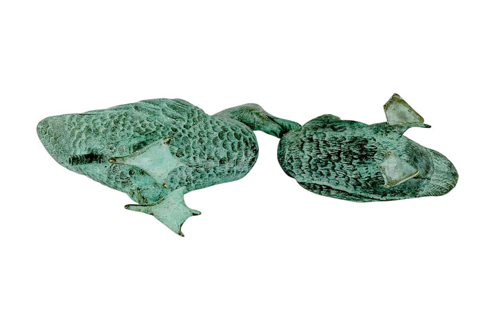 Pair of bronze duck sculptures (one is a fountain)